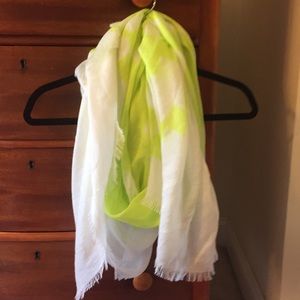 Lime green and white wrap/scarf